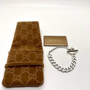 Authentic thick chain Link bracelet in 925 silver Signature Engraved Lock